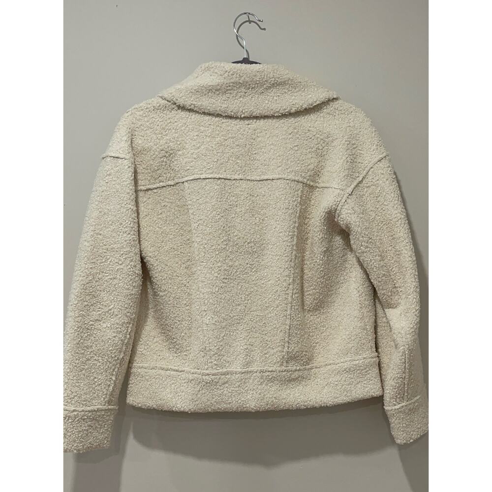 Marine Layer Quebec Sherpa Moto Jacket in Antique White Beige Size XS‎ - Picture 2 of 11